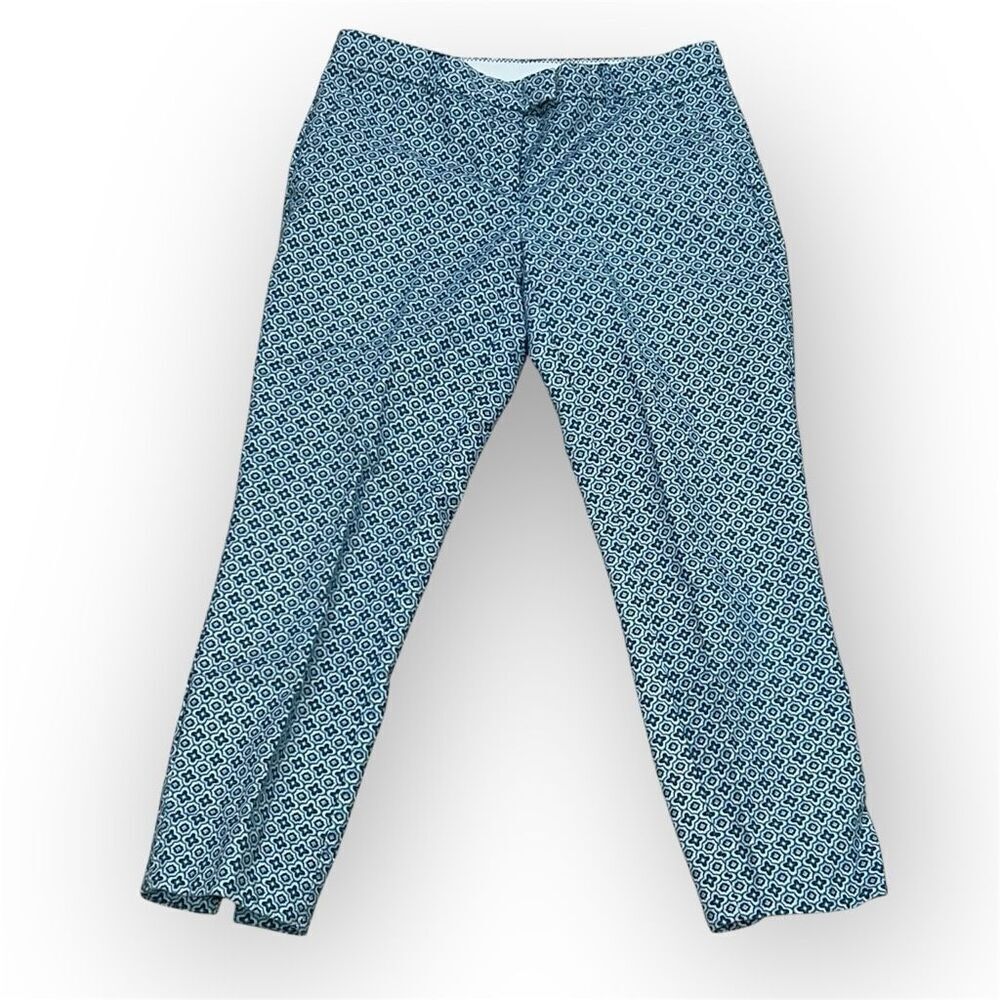 Cynthia Rowley, Geometric Print Stretch Trousers Pressed Front Pants, Women’s 6